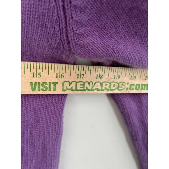 Lauren Ralph Lauren Womens Small Wool Blend Mock-Neck Sweater Violet Ribbed Trim - Picture 5 of 6